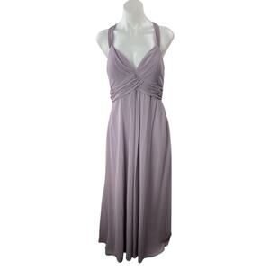 Morilee Purple Lilac Sleeveless V Neck Drape Bridesmaid Gown Maxi Dress Size 8